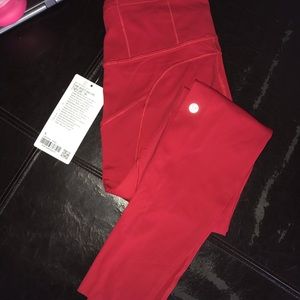 Lululemon fast & free in red 28” leggings